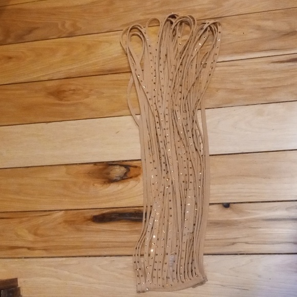 Skims Brown(Ochre) Rhinestone Swim Strappy Skirt New w/ tags Size 2XL Bling Zips - Picture 2 of 5